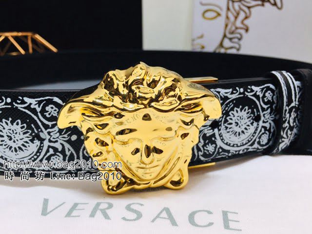 VERSVE男士皮帶 範思哲高端巴洛克花卉雙面用皮帶  jjp1161
